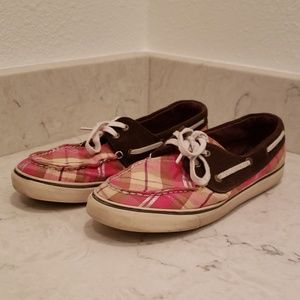 Pink Plaid Sperry Top-Sider Sneakers Size 9M Women